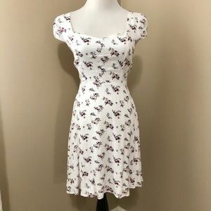 Floral tie back mini dress